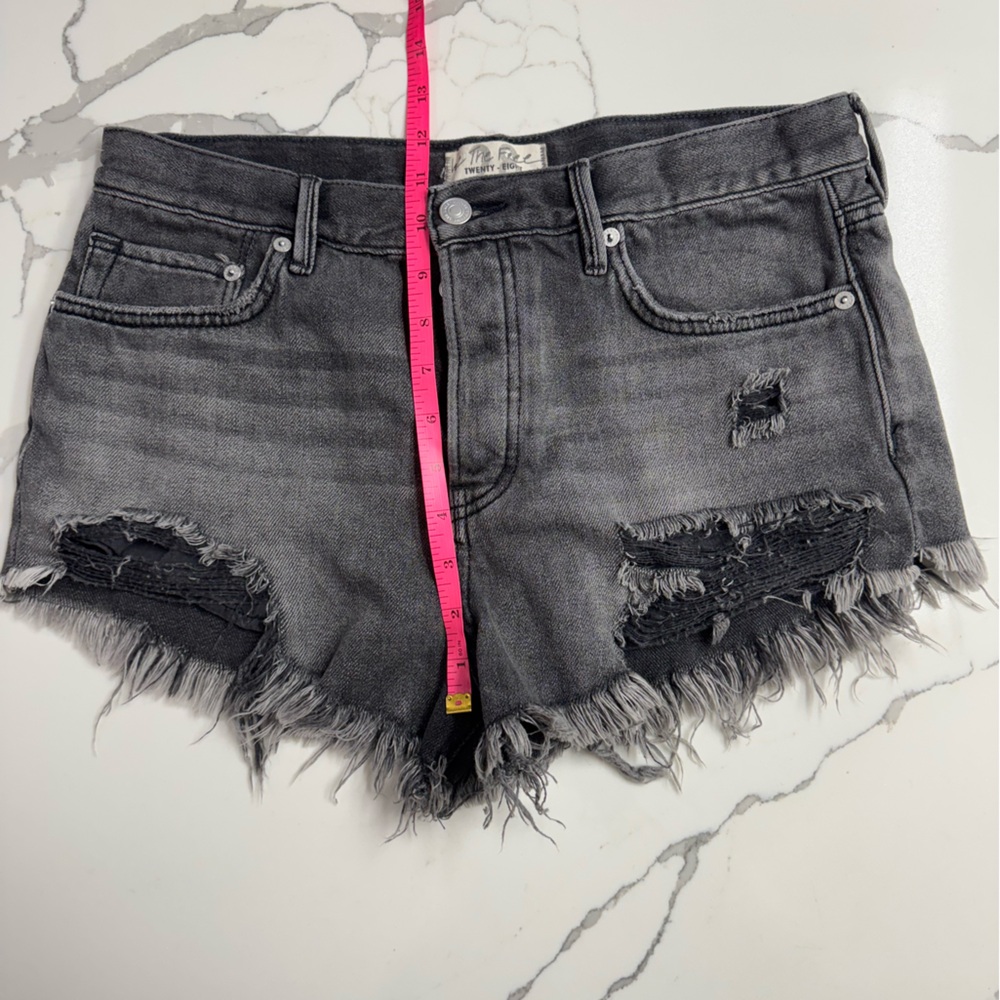 Free People Gray Denim Shorts - Picture 3 of 7